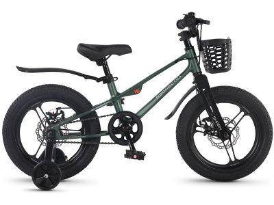 Детский велосипед Maxiscoo Shark Pro 16, год 2026, цвет Зеленый