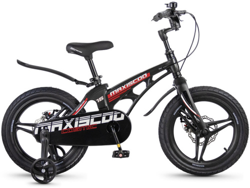Детский велосипед Maxiscoo Cosmic Deluxe 16, год 2026, цвет Черный