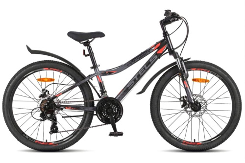 Подростковый велосипед Stels Turbo 410 MD 24, год 2025, цвет Черный-Красный, ростовка 12