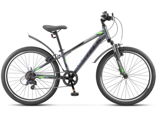 Подростковый велосипед Stels Turbo 400 V 24, год 2025, цвет Серый-Зеленый, ростовка 12