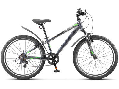 Подростковый велосипед Stels Turbo 400 V 24, год 2025, цвет Серый-Зеленый, ростовка 12