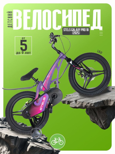 Детский велосипед Stels Galaxy Pro 18, год 2025, цвет Фиолетовый