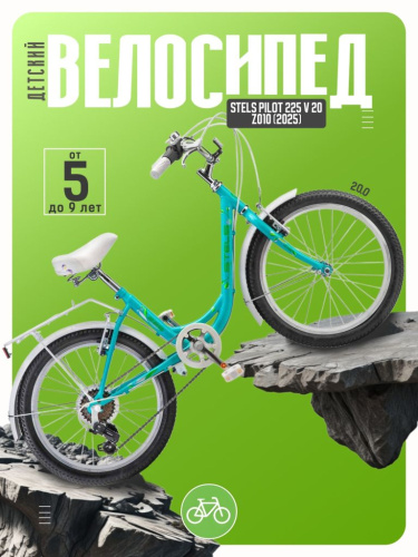 Детский велосипед Stels Pilot 225 V 20 Z010, год 2025, цвет Зеленый
