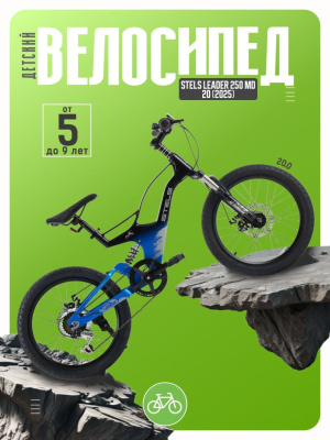 Детский велосипед Stels Leader 250 MD 20, год 2025, цвет Синий-Черный