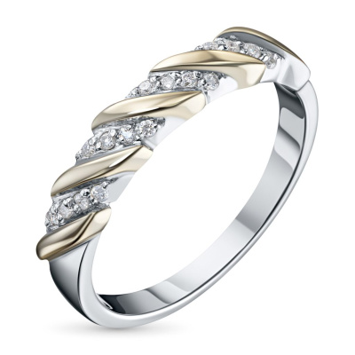 Кольцо из комбинированного золота с бриллиантами э4801кц07200358