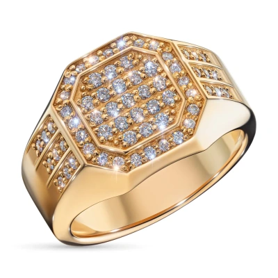 Мужское кольцо из красного золота с бриллиантами э0201кц12159700