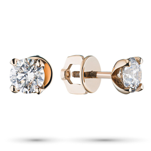 Пусеты из красного золота с бриллиантами э0201пс11102400