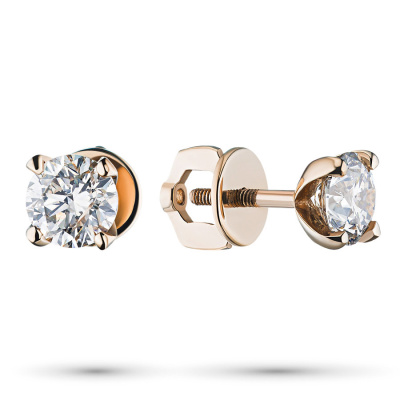 Пусеты из красного золота с бриллиантами э0201пс11102400