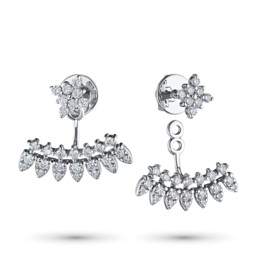 Пусеты из белого золота с бриллиантами э0901пс12190060