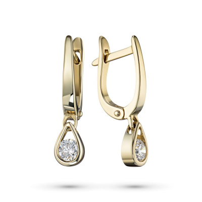 Серьги из желтого золота с бриллиантами э0301сг07120600