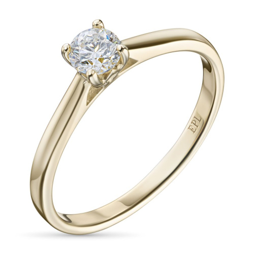 Классическое кольцо из желтого золота с бриллиантом э0301кц05210201