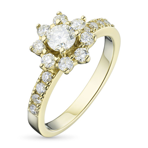 Кольцо из желтого золота с бриллиантами э0301кц03160700