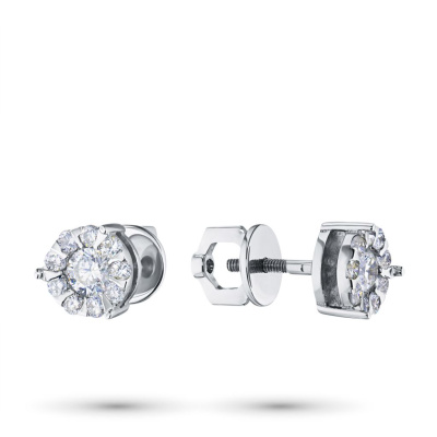 Пусеты из белого золота э4712пс04140800