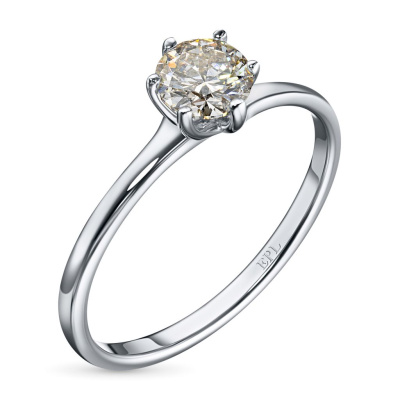 Кольцо из белого золота с бриллиантом э4701кц07200219