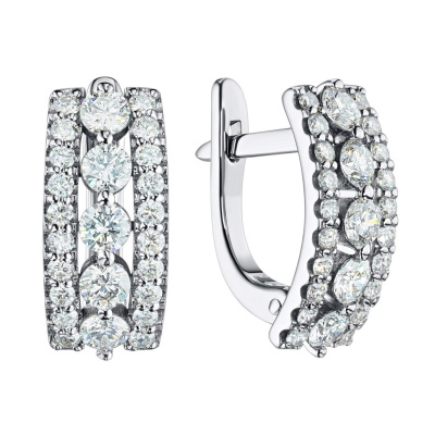 Серьги из белого золота с бриллиантами э4701сг02210925