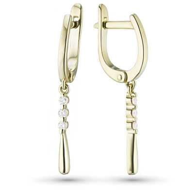 Серьги из желтого золота с бриллиантами э0301сг03185100