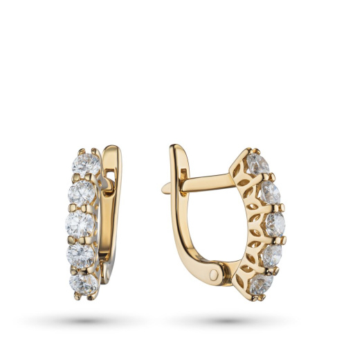 Серьги из желтого золота с бриллиантами э0301сг05210701