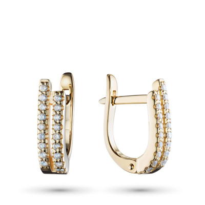 Серьги из желтого золота с бриллиантами э0301сг09200109