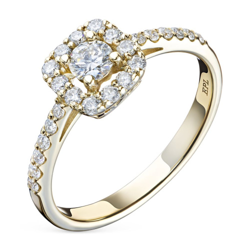 Кольцо из желтого золота с бриллиантами э0301кц12200951