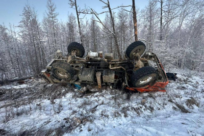 В Якутии водитель КАМАЗа сел пьяным за руль, не справился с управлением и погиб в ДТП / ЯСИА   Республика Саха (Якутия)