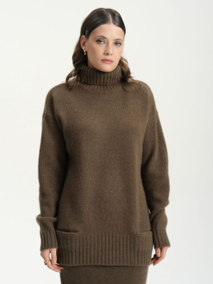 Свитер из пуха яка 5076 коричневый