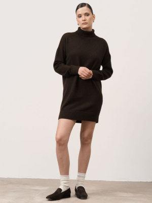 Платье из пуха яка 10047 темно-коричневое