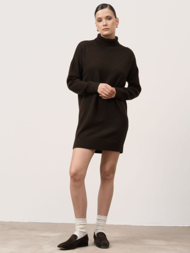 Платье из пуха яка 10047 темно-коричневое