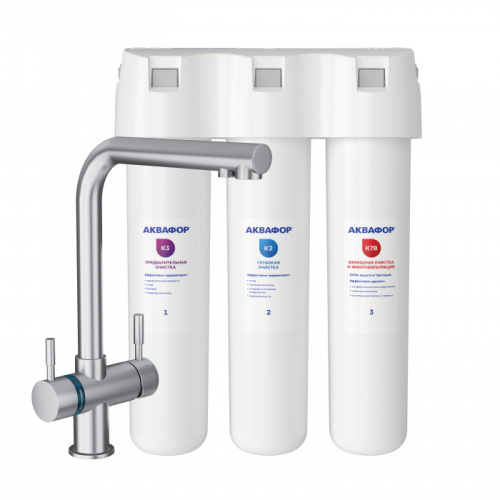 Аквафор Кристалл Эко (К3-К2-К7В) со смесителем C126