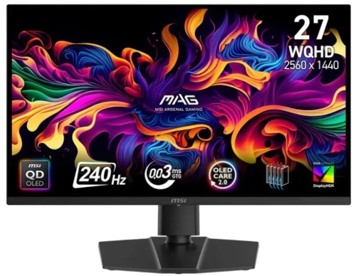 Монитор 26,5" MSI MAG 271QP QD-OLED X24 9S6-3CD89T-043 2650X1440 LED 16:9, 240cd, 0.03мс, 178ГР/178ГР, HDMI, DP, 240HZ, HAS, pivot, black
