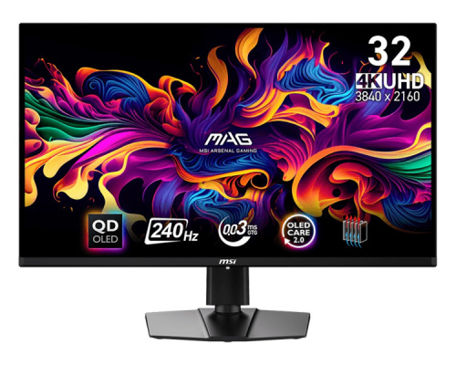 Монитор 31,5" MSI MAG 321UPX 9S6-3DD39T-032 3840x2160 QD-OLED 16:9 Flat,True Black 400, 0.03ms(GTG), 240Hz 1,5M:1, HDR 1000nits, 2*HDMI, DP, Type-C,