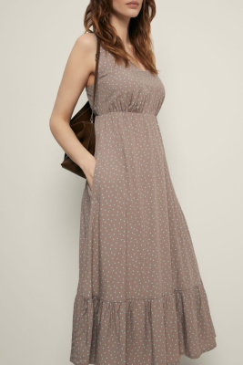 Сарафан миди приталенного силуэта с принтом в горо