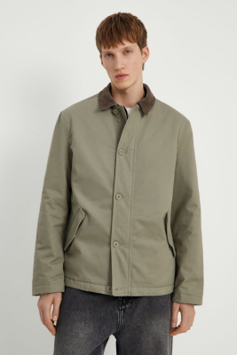 Утепленная куртка с вельветовым воротником