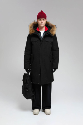 Длинный пуховик с натуральным пухом