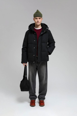 Стеганый пуховик с натуральным пухом