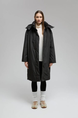 Пуховое пальто с переливающимся эффектом