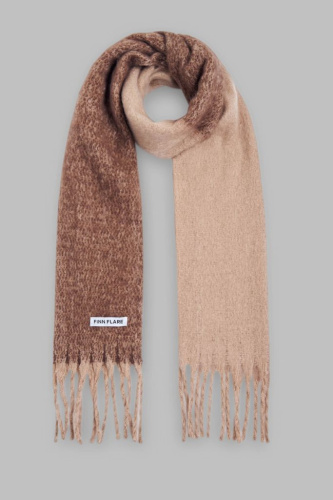 Двухцветный шарф с бахромой