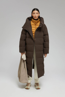 Длинный пуховик с натуральным пухом