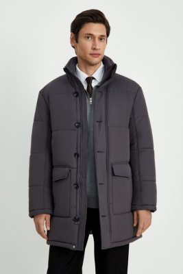 Полупальто утепленное с воротником-стойкой