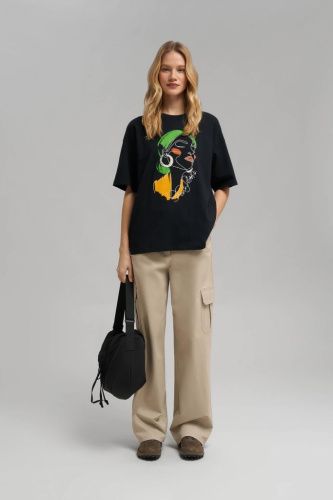 Футболка объемного кроя из хлопкового джерси