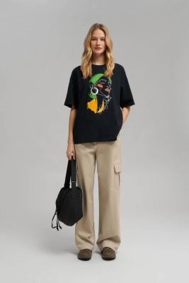 Футболка объемного кроя из хлопкового джерси