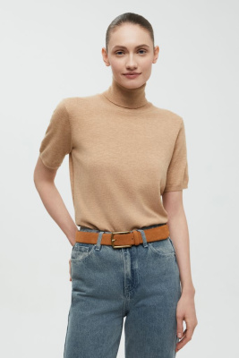 Джемпер с коротким рукавом и воротником-стойкой