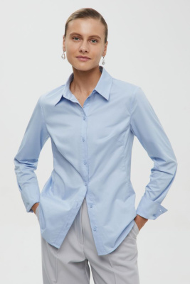 Рубашка из хлопка полуприлегающего силуэта