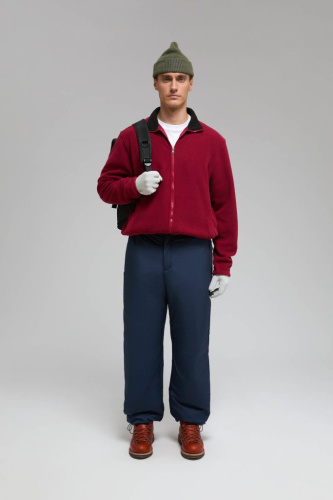 Утепленные брюки широкого кроя с утяжниками по низ