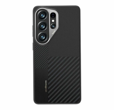 Чехол-накладка Benks Magnetic Montage Kevlar Case для Samsung Galaxy S26 Ultra черно-серый в полоску