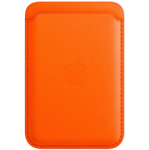 Чехол iPhone Leather Wallet MagSafe (Orange)