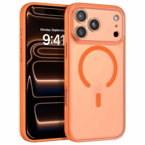 Чехол-накладка KWI-NI Iceguard Magsafe для iPhone 17 Pro пластиковый (оранжевый)