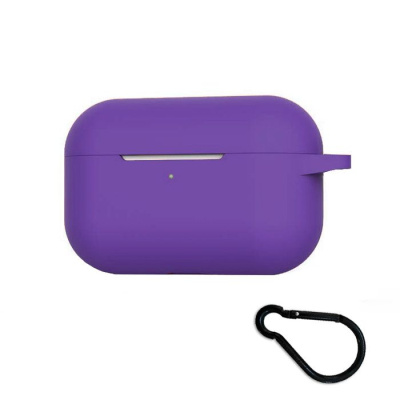 Чехол Protective Case для AirPods Pro 2 силиконовый с карабином (фиолетовый)
