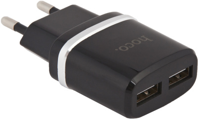 Зарядное устройство Hoco C12 USB/USB 12 Вт Чёрное