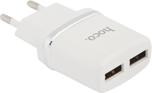 Зарядное устройство Hoco C12 USB/USB 12 Вт Белое