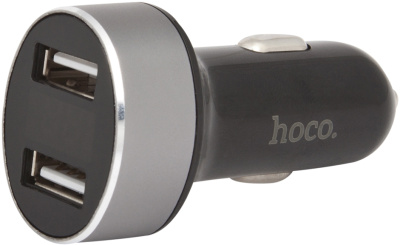 Автомобильное зарядное устройство Hoco Z26 USB/USB 10 Вт Чёрное